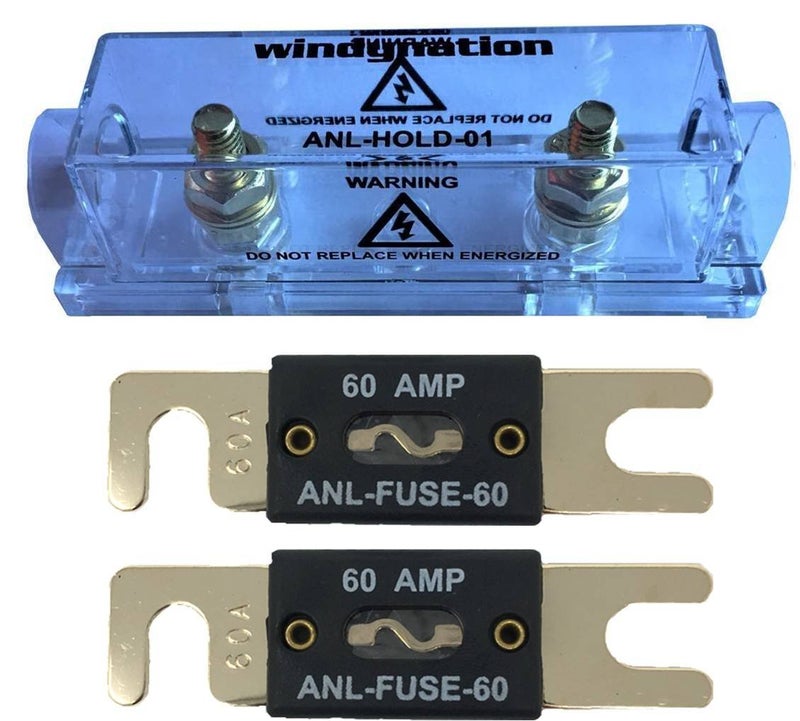 WindyNation ANL Fuse Holder + Fuse (2pcs 60A) - Image 1